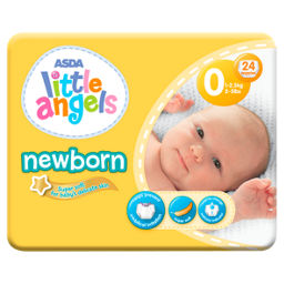 ASDA Little Angels Newborn Bag Size 1 Nappies 24pk 900g