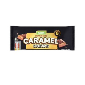 asda caramel chews chocolate 228g