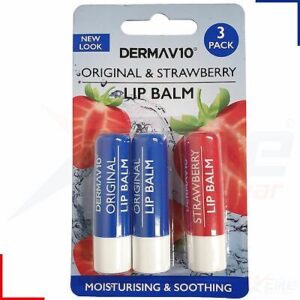 Derma V10 Lip Care Balm 2 Original + 1 Strawberry